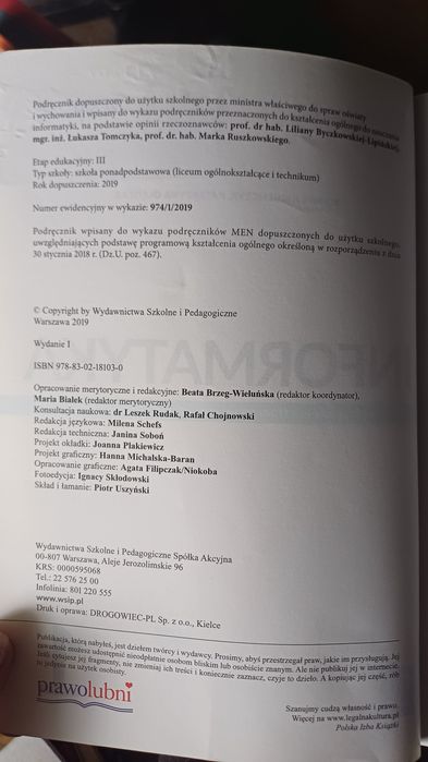 Podręcznik do informatyki 1 WSiP