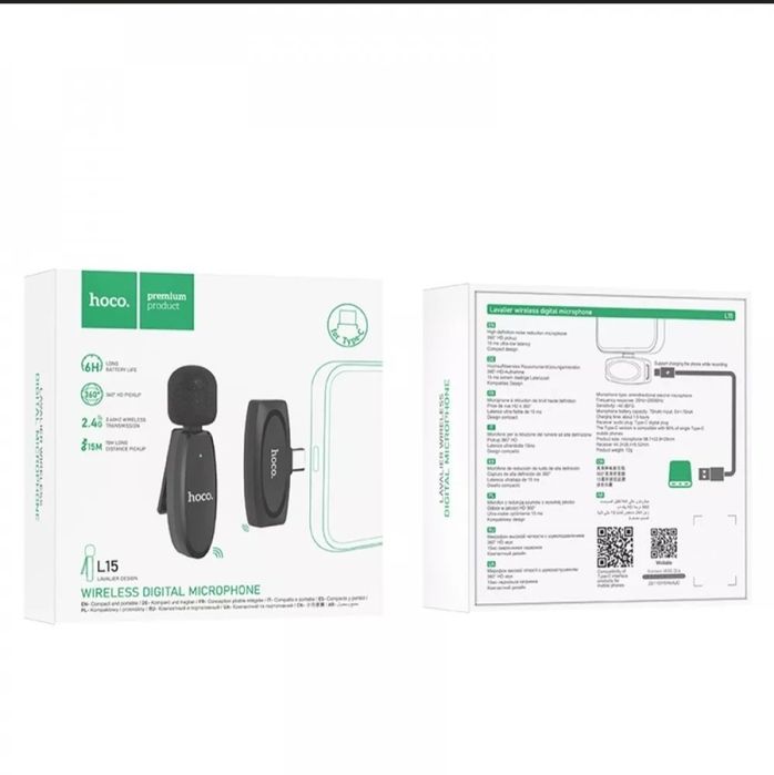 Продам Беспроводной петличный микрофон Hoco LІ5 Type-C для телефона