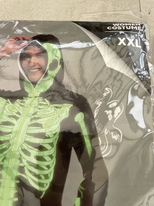 Kostium przebranie roz.XXL Kosciotrup swiecacy halloween