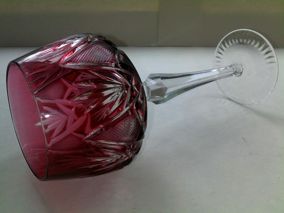 Красивые свадебные бокалы фужеры цветной хрусталь гдр