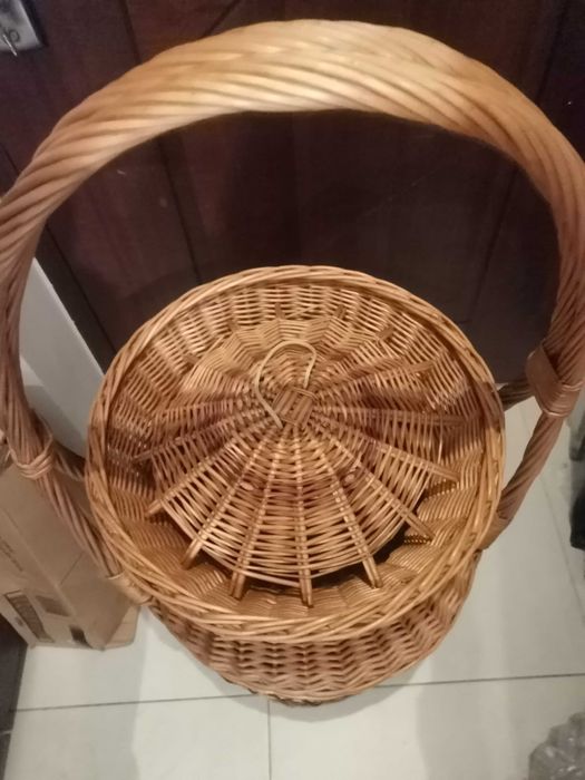 Duży wiklinowy kosz na zabawki/pranie