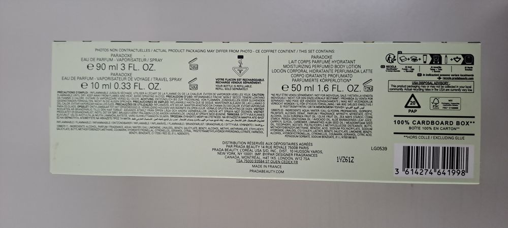 Prada Paradoxe 90 ml edp.Zestaw. 100% ORYGINAŁ
