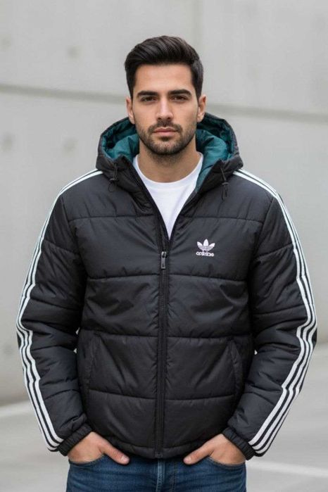 Двусторонняя зимняя куртка Adidas Originals reversible с капюшоном