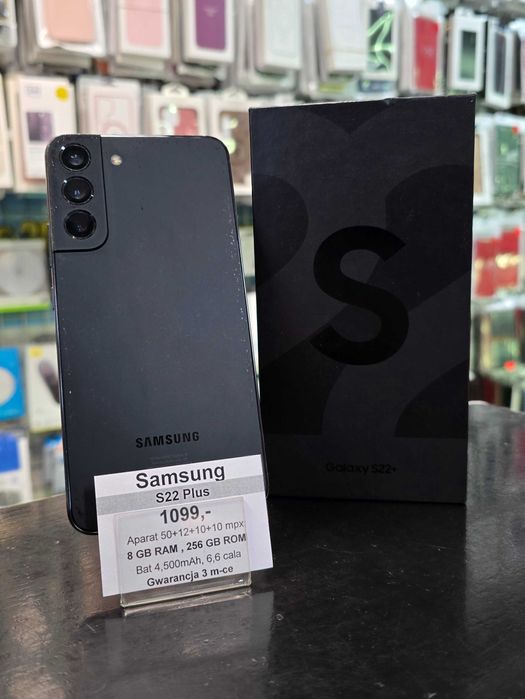 Samsung S22 Plus 8/128gb Black. Bez rat. Gwarancja. CH Domino
