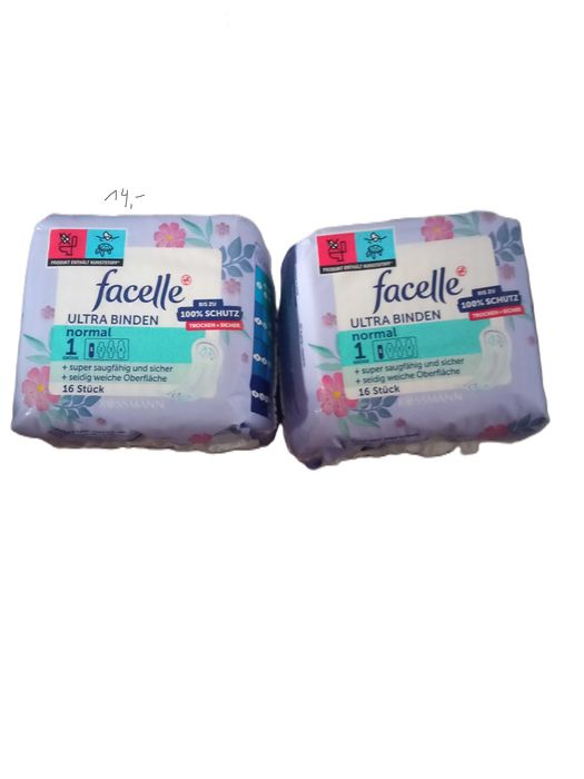 2 paczki FACELLE normal podpaski bez skrzydełek 16szt