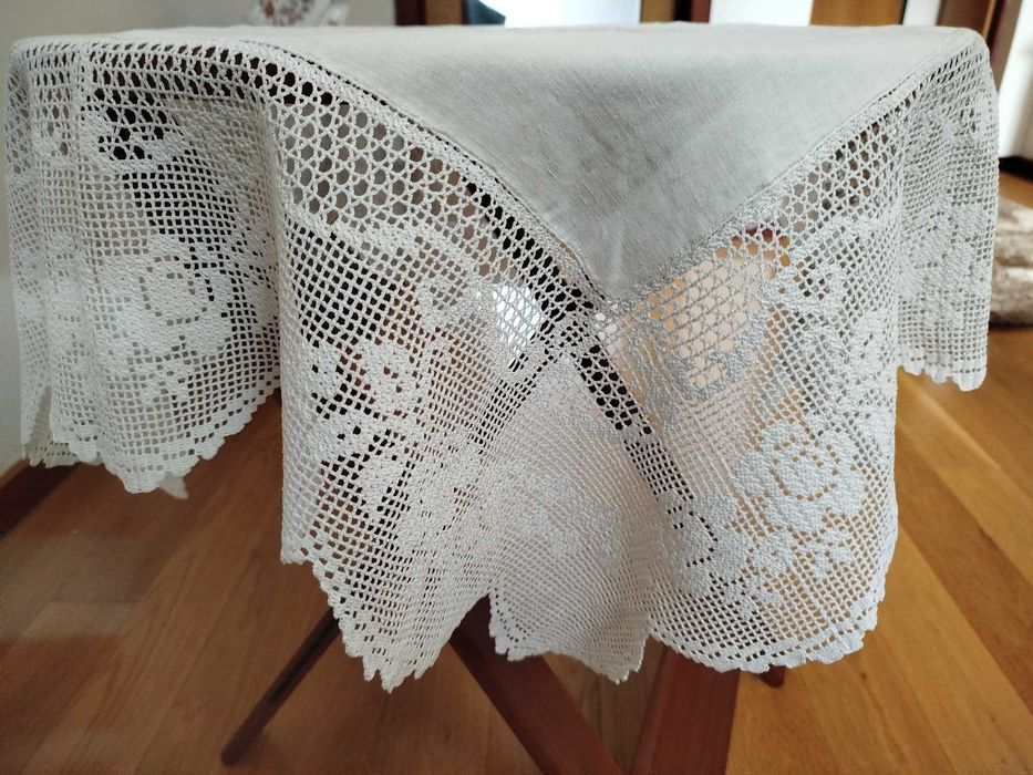 panos/toalhas em linho/renda