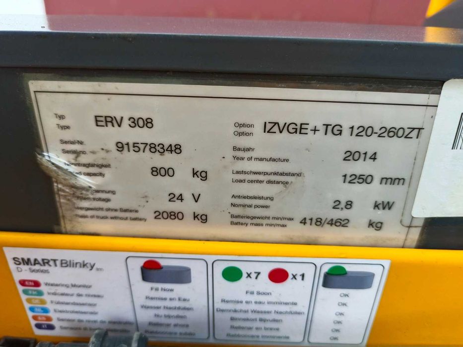 Штабелер електро навантажувач 1251 JUNGHEINRICH ERV308 800 kg 2.5m