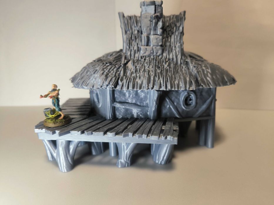 Domek bagienny niziołków 2(Halfling swamp house) makieta diorama D&D