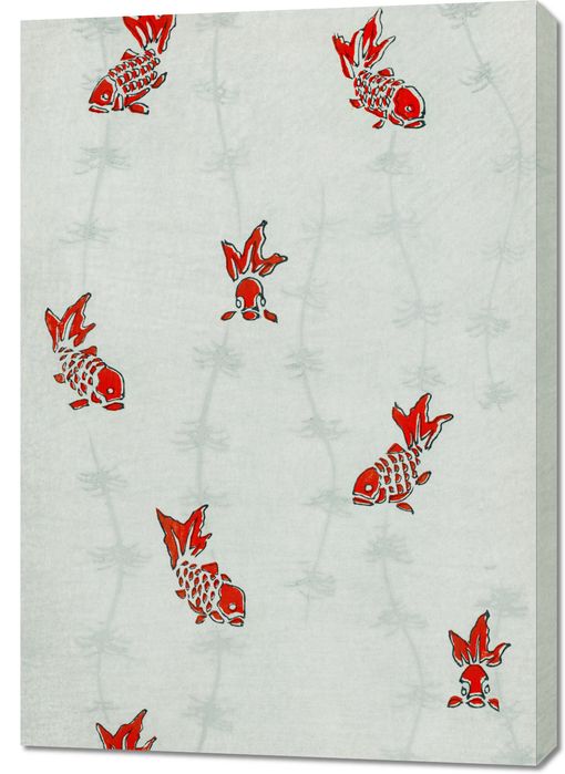Obraz 70x100cm Seamless Gold Fish, Bijutsukai Japoński Vintage