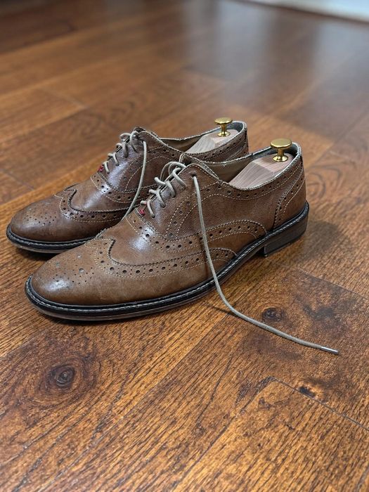 Kurt Geiger roz. 45 męskie brązowe skórzane półbuty derby men’s leather brogues