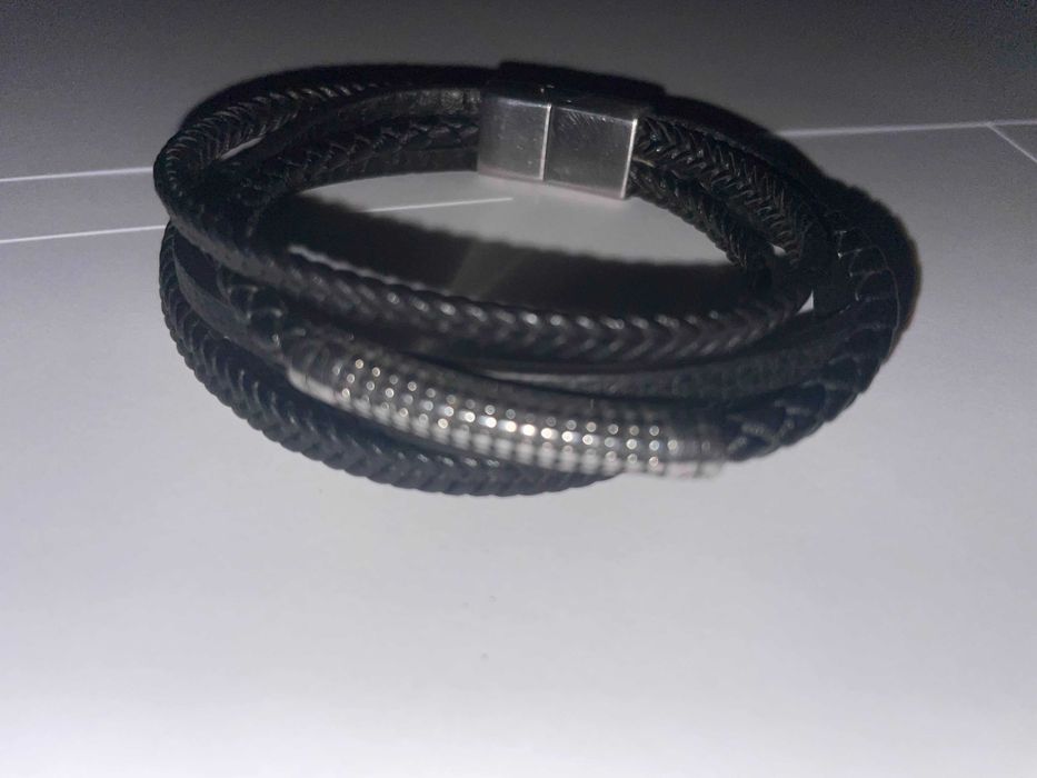 Bransoletka skórzana męska