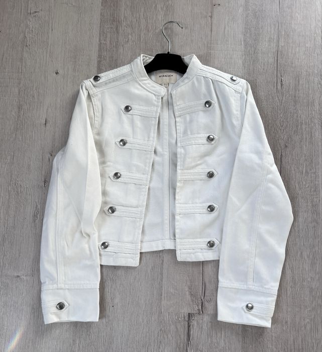 Гусарська джинсовка біла, napoleon denim jacket