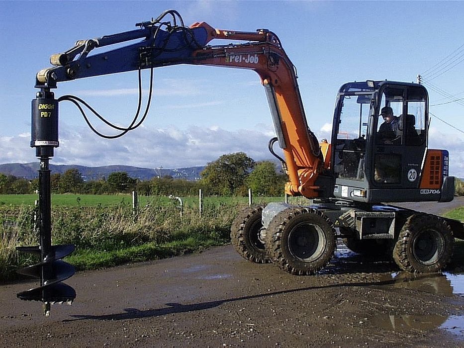 Гидробур DIGGA / Гидробур для экскаватора, спецтехники / Буровой шнек