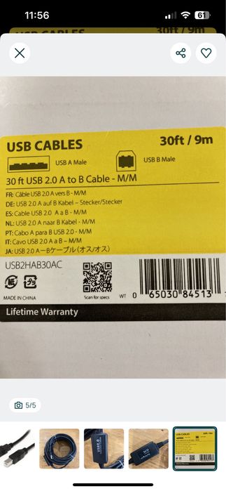 Startech Cabo usb a Macho - Usb B Macho preto - Novo