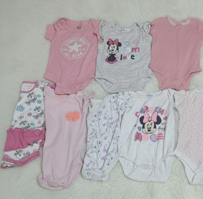 paka body na krótki rękaw 68 myszka minnie miki 8sztuk