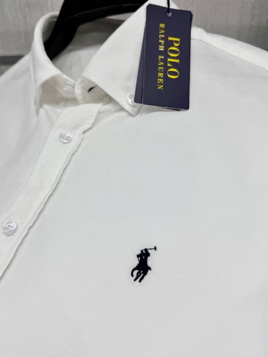 Сорочка Polo Ralph Lauren біла чоловіча сорочка поло ральф лаурен біла