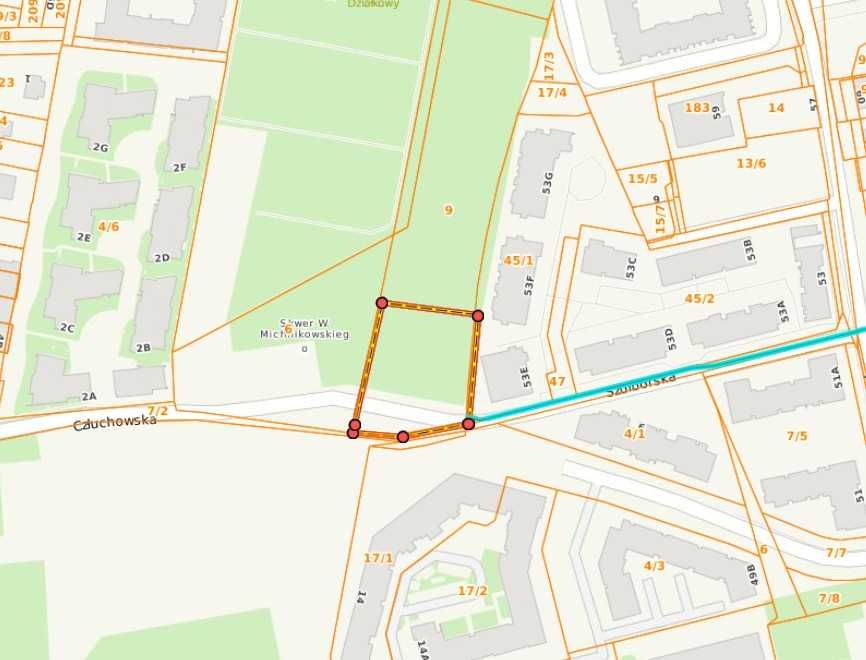 Miejsca postojowe - nowy parking przy Szulborskiej / Człuchowskiej