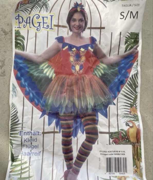 Kostium przebranie damskie roz.S/M Papuga karnawal