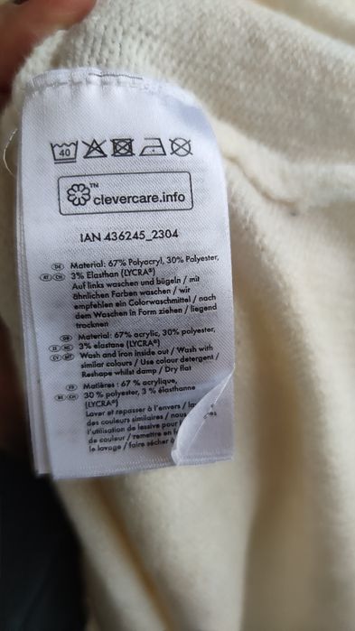 Długi sweter, ecru basic