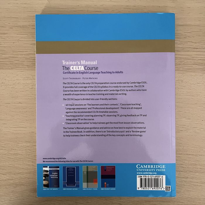 Livro The CELTA Certificate in English Language Teaching to Adults Course