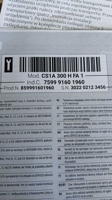 Pralka whirlpool ladowana od gory