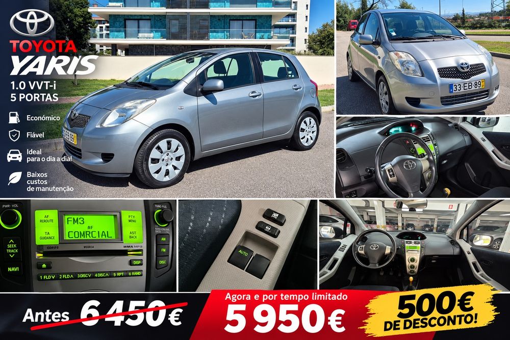 Toyota Yaris 1.0 VVT-i 69cv — 128.000 km — Excelente Estado