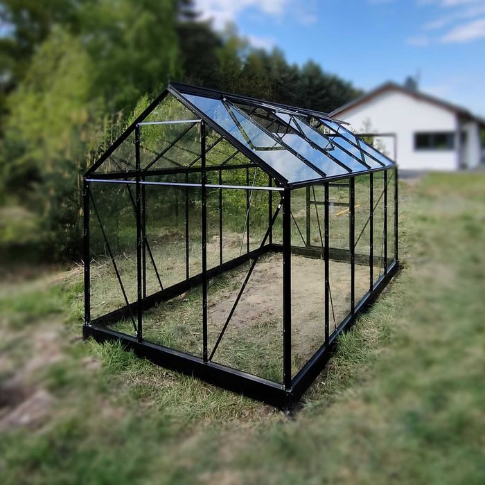 szklarnia ogrodowa czarna 6,3m² szklana