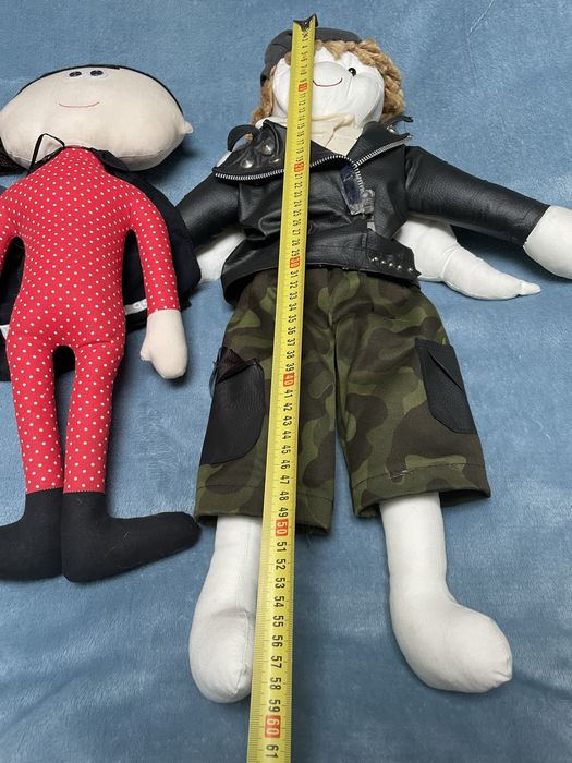 Urocze 3 lalki pluszaki, trzy, 2 aniolki i 1 bohater z peleryną, duże