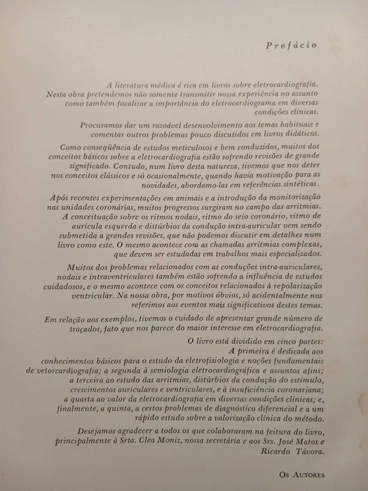 Livro de Medicina usado "Eletrocardiografia Clínica", 1972