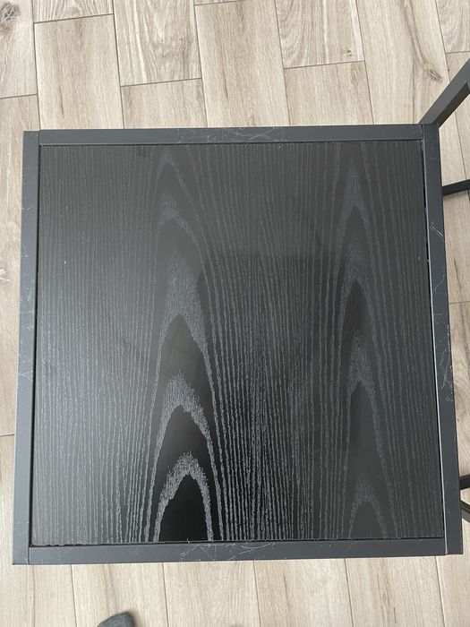 Zestaw dwoch czarnych stolików kawowych Actona