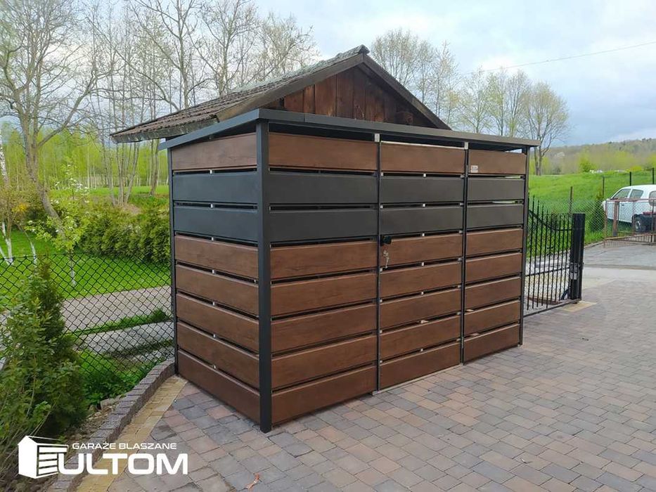 Wiata śmietnikowa schowek na pojemniki na śmieci