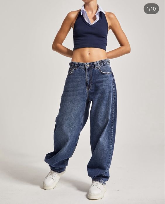 Джинсы baggy з фіксатором