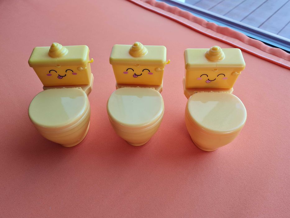 Mattel POOPAROOS Niespodzianka w Toalecie Zwierzątko+Akcesoria x 3