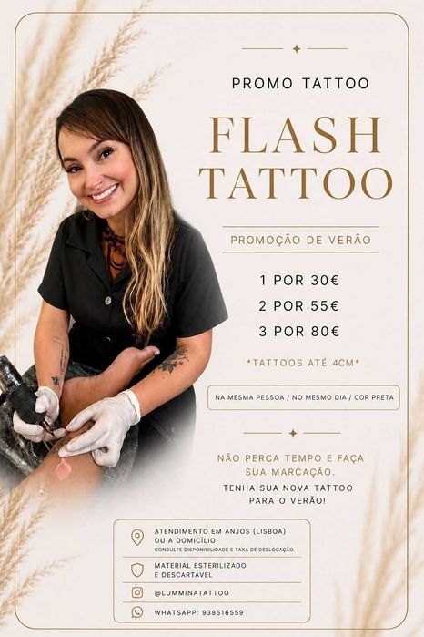 FLASH TATTOO promoção de verão