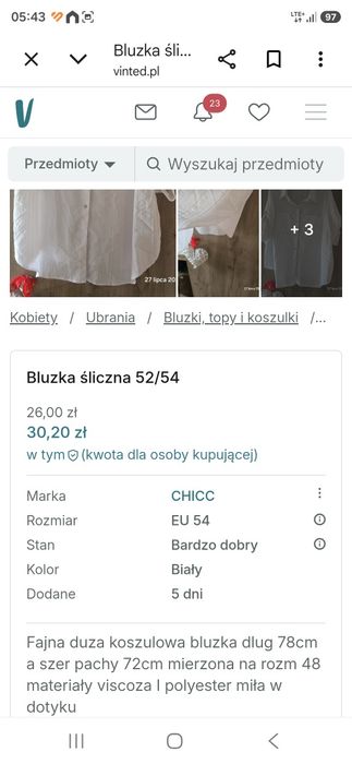 Bluzka biała 52/54