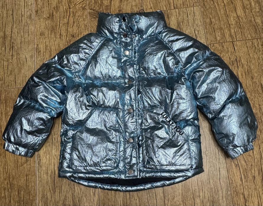 Демісезонна куртка-дутик Zara Kids 122 см (розмір 7) металік Ідеальний стан