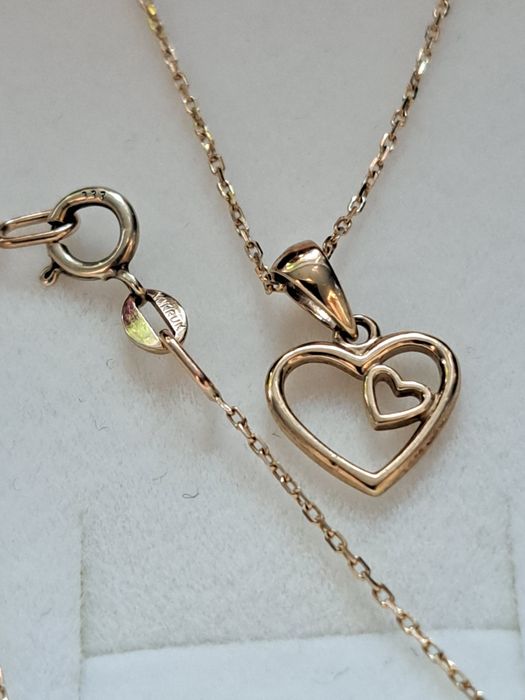Złoty łańcuszek W.Kruk z zawieszka serce 333