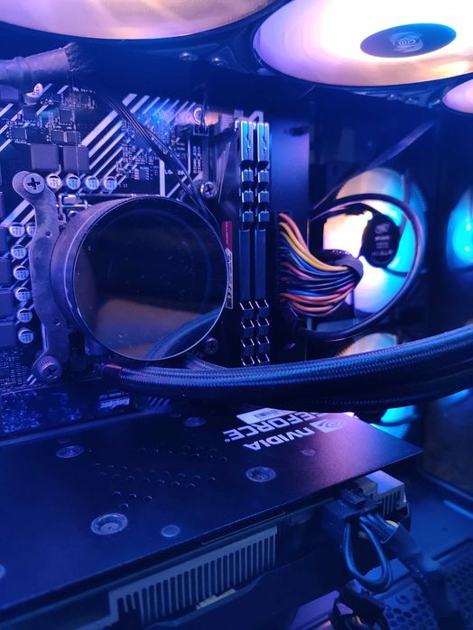 PC Gaming - RTX 2060 SUPER, i5 11400f, 16GB DDR4, H510M-E, Water Cooler + 6 Fans Static RGB, Gabinete Torre Aquarium