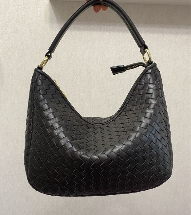 Плетена шкіряна сумка коричнева