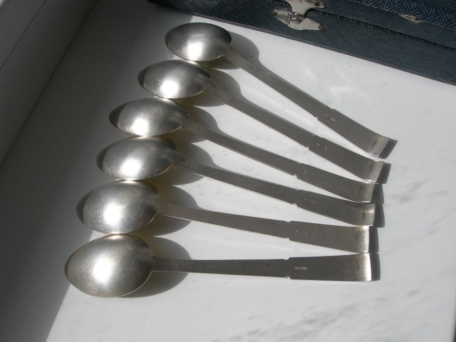 Чайные ложки, серебро, 875, позолота, новые