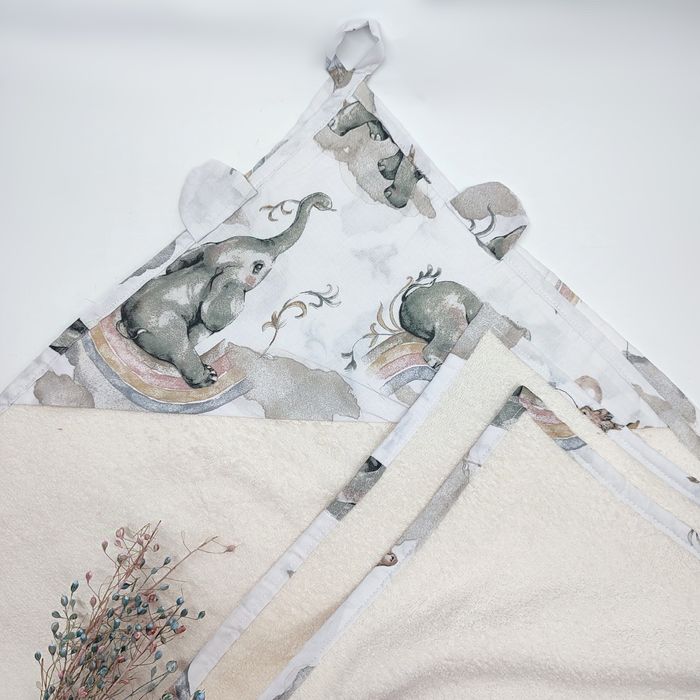 Дитячий махровий рушничок з куточком Полотенце с капюшоном рушник