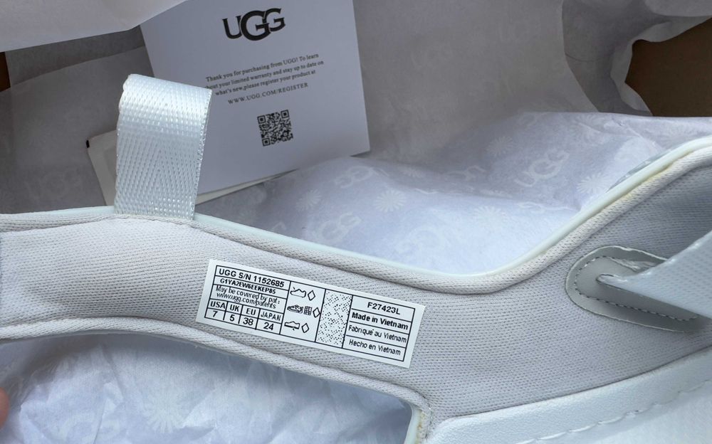 Оригінальні Босоніжки Ugg Goldenglow Sandals  White & Blue / Босоножки Угги/ Сандали Угг/ Уггі