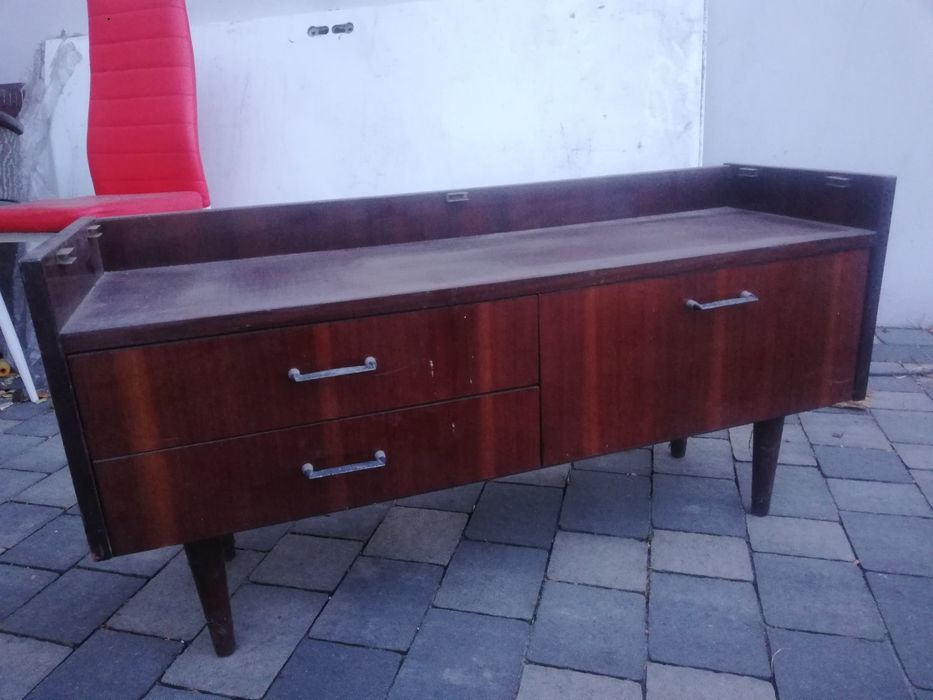Komoda jamnik patyczak PRL połysk 100cm