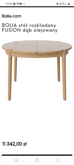 Nowy stół rozkładany Bolia FUSION dąb olejowany design drewniany