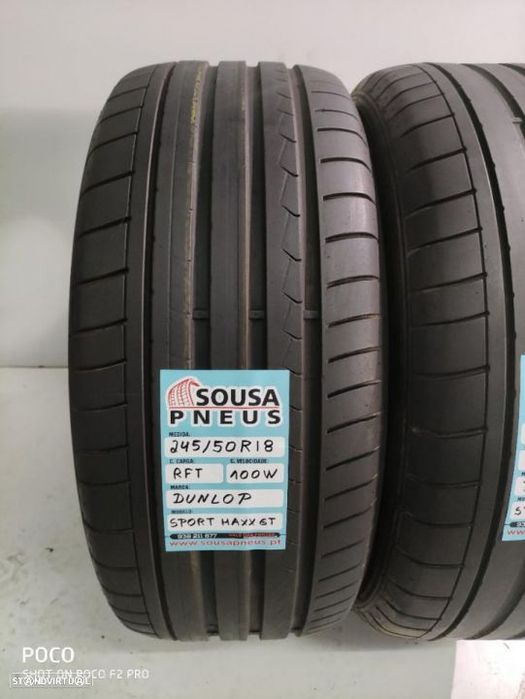 2 pneus semi novos 245/50/18 dunlop rft - oferta dos portes