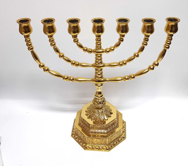 Menora, metal złocony 24K