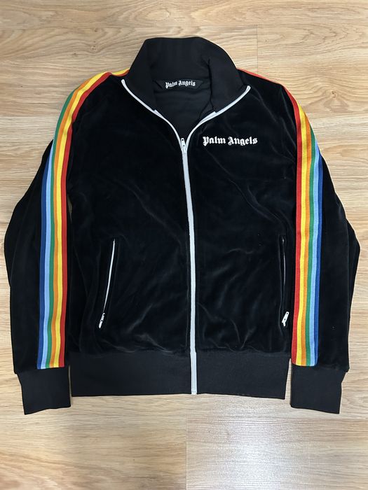 Palm angels velour zip hoodie оригинал