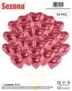 Balony chromowane Serca 25cm 50szt. Sezona