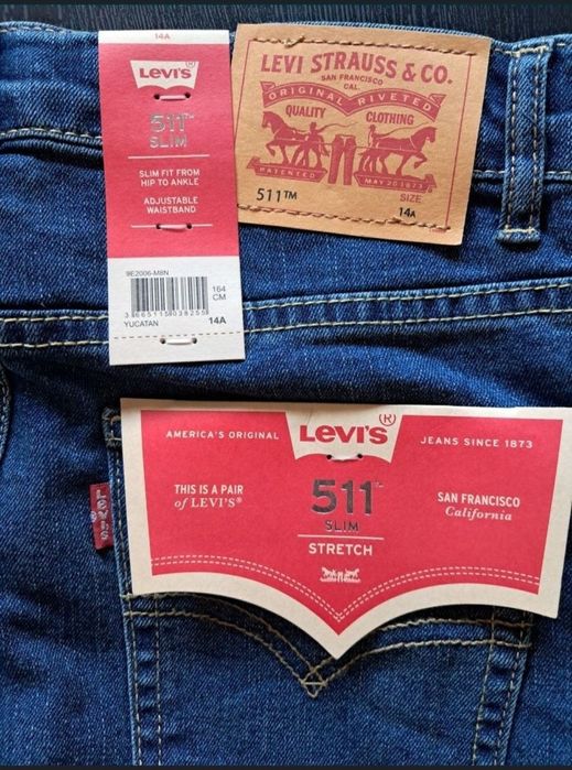 Calças de ganga Levi's Strauss de criança 14anos