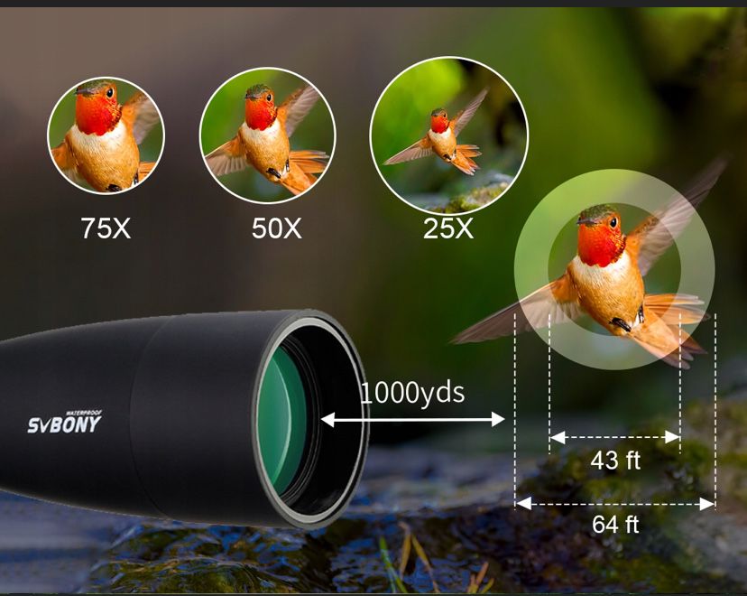 Svbony SV28 Teleskop obserwacyjny 25-75X70 z Adapterem